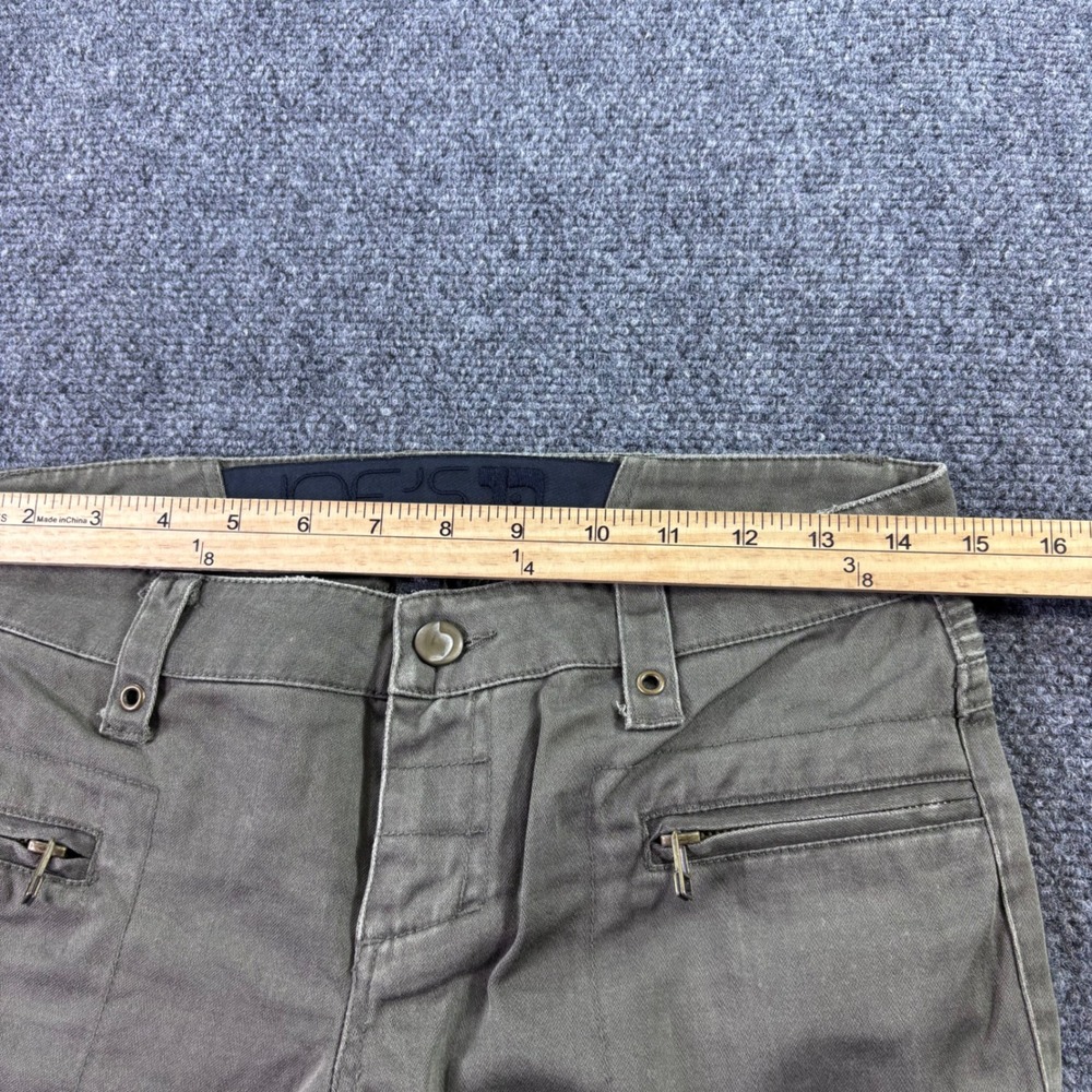 Joe's Jeans Moto Cargo Pants Women 25 Olive Green Ribbed Knee Zip Cuff Low Rise - Picture 5 of 10